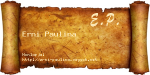 Erni Paulina névjegykártya